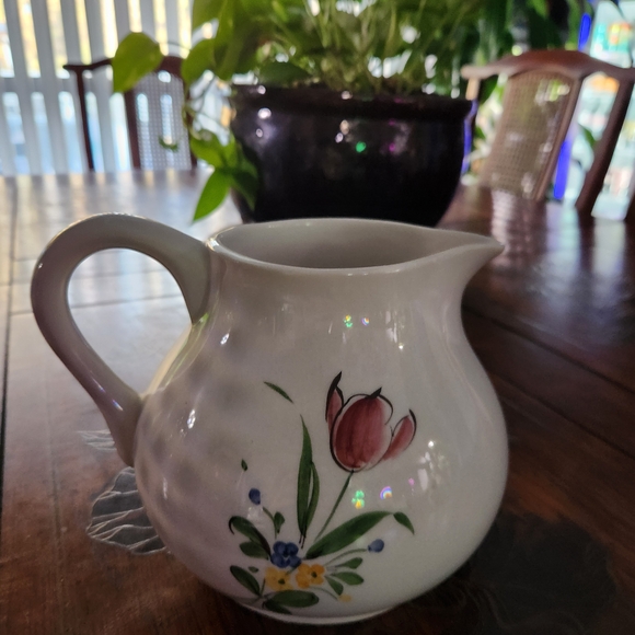Floral Ceramic Pitcher Made In Italy - Picture 4 of 6